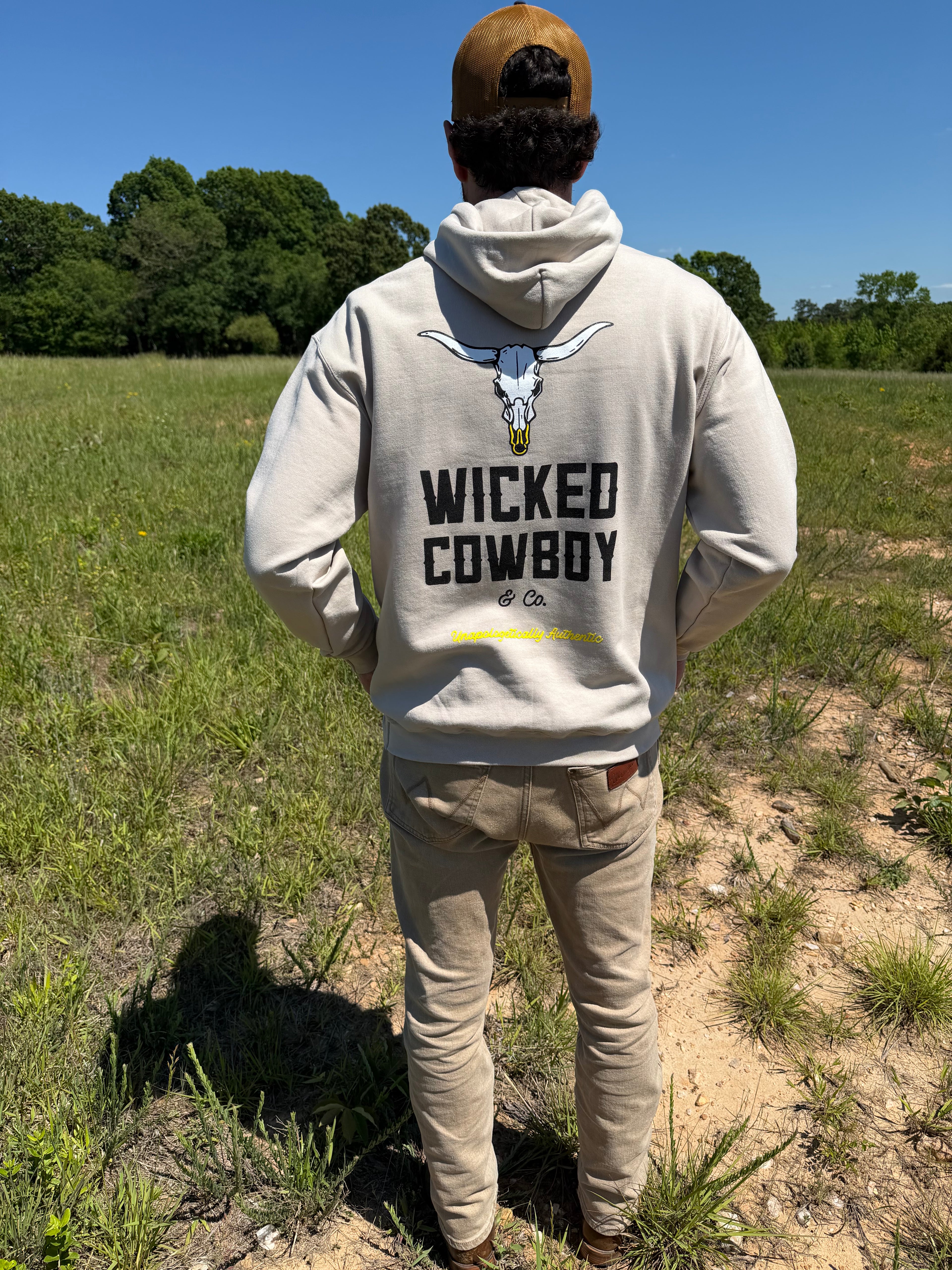 Wicked Cowboy Logo Hoodie (Sand)