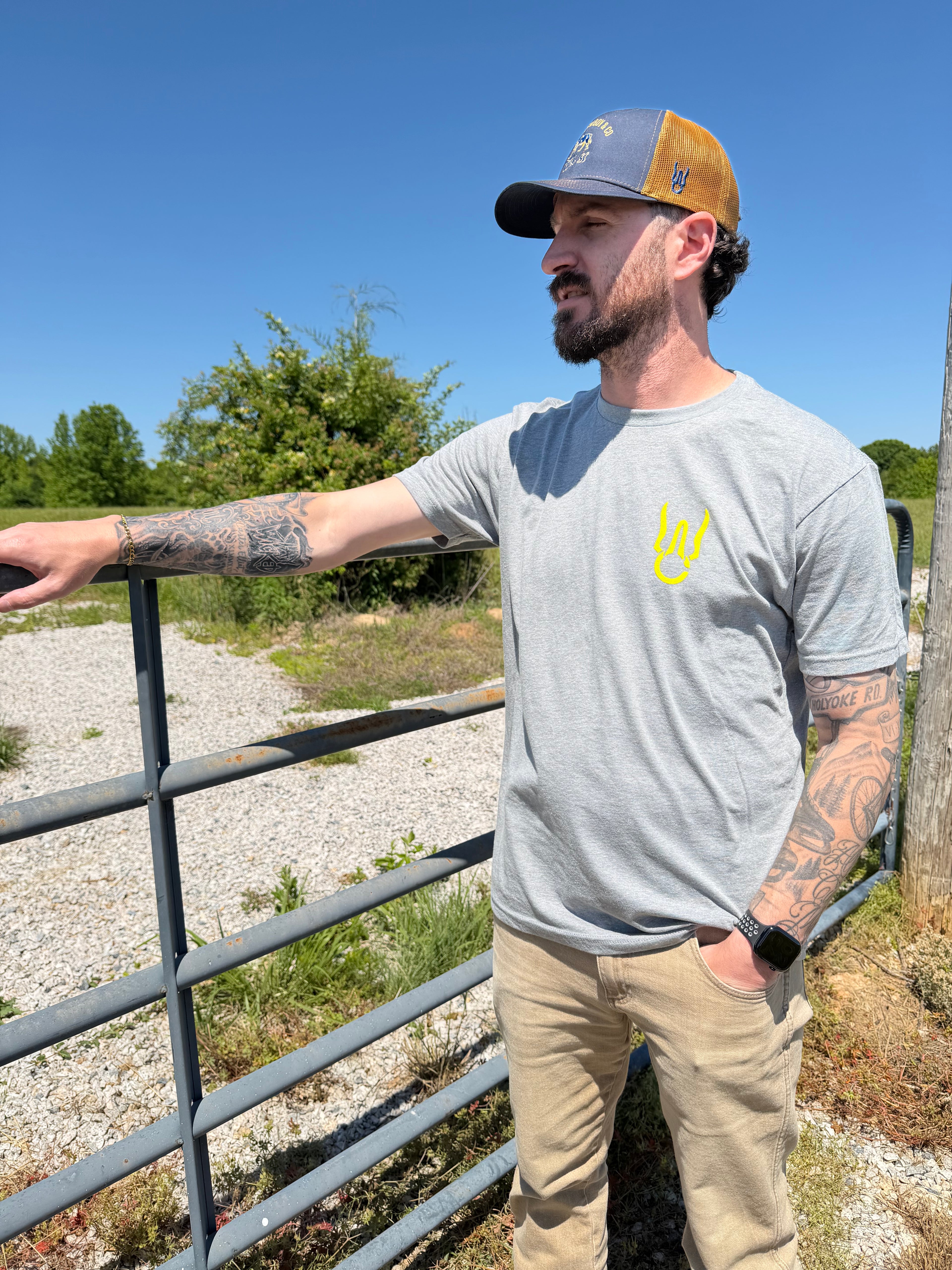 Wicked Cowboy Logo T-Shirt (Gray)