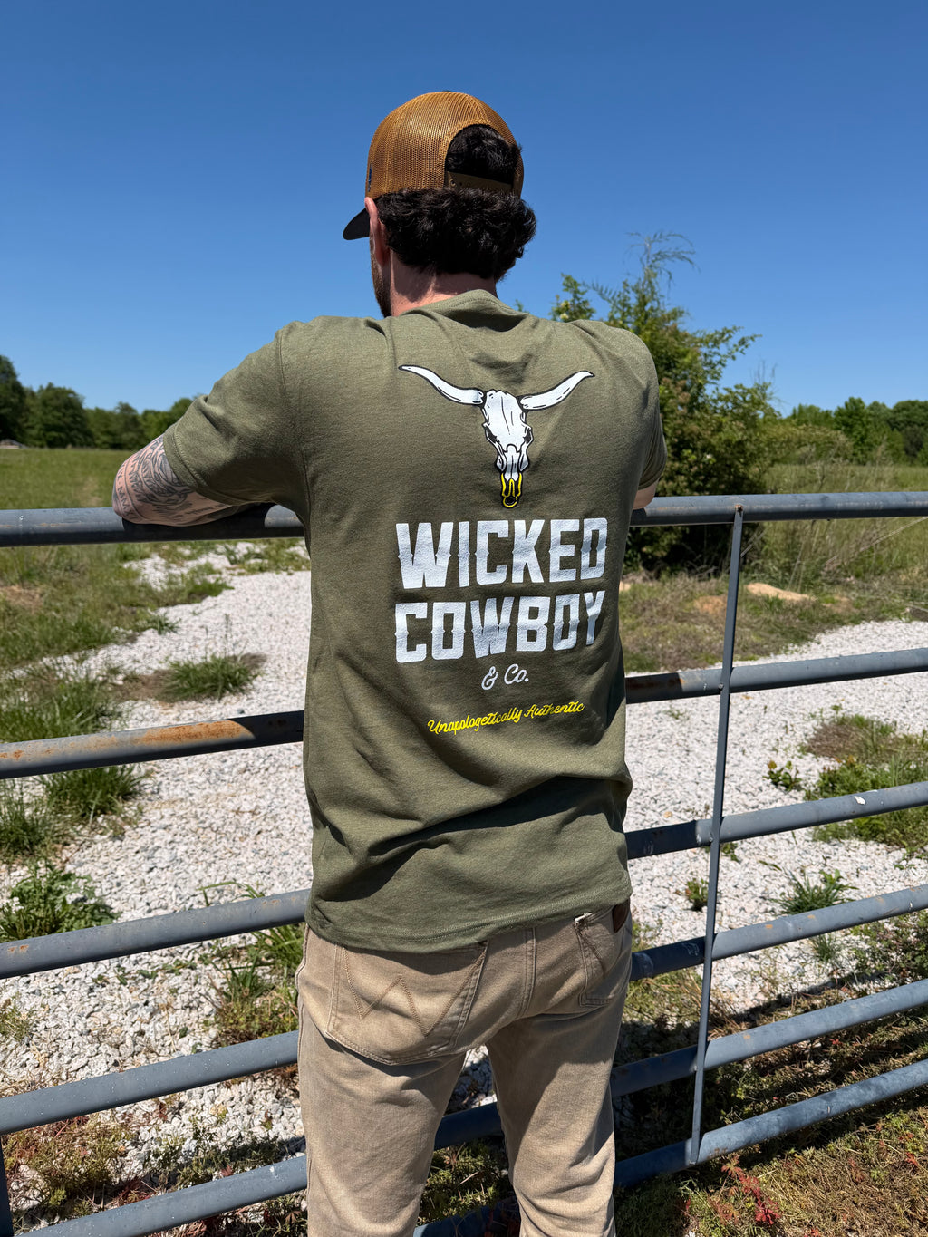 Wicked Cowboy Logo T-Shirt (Green)