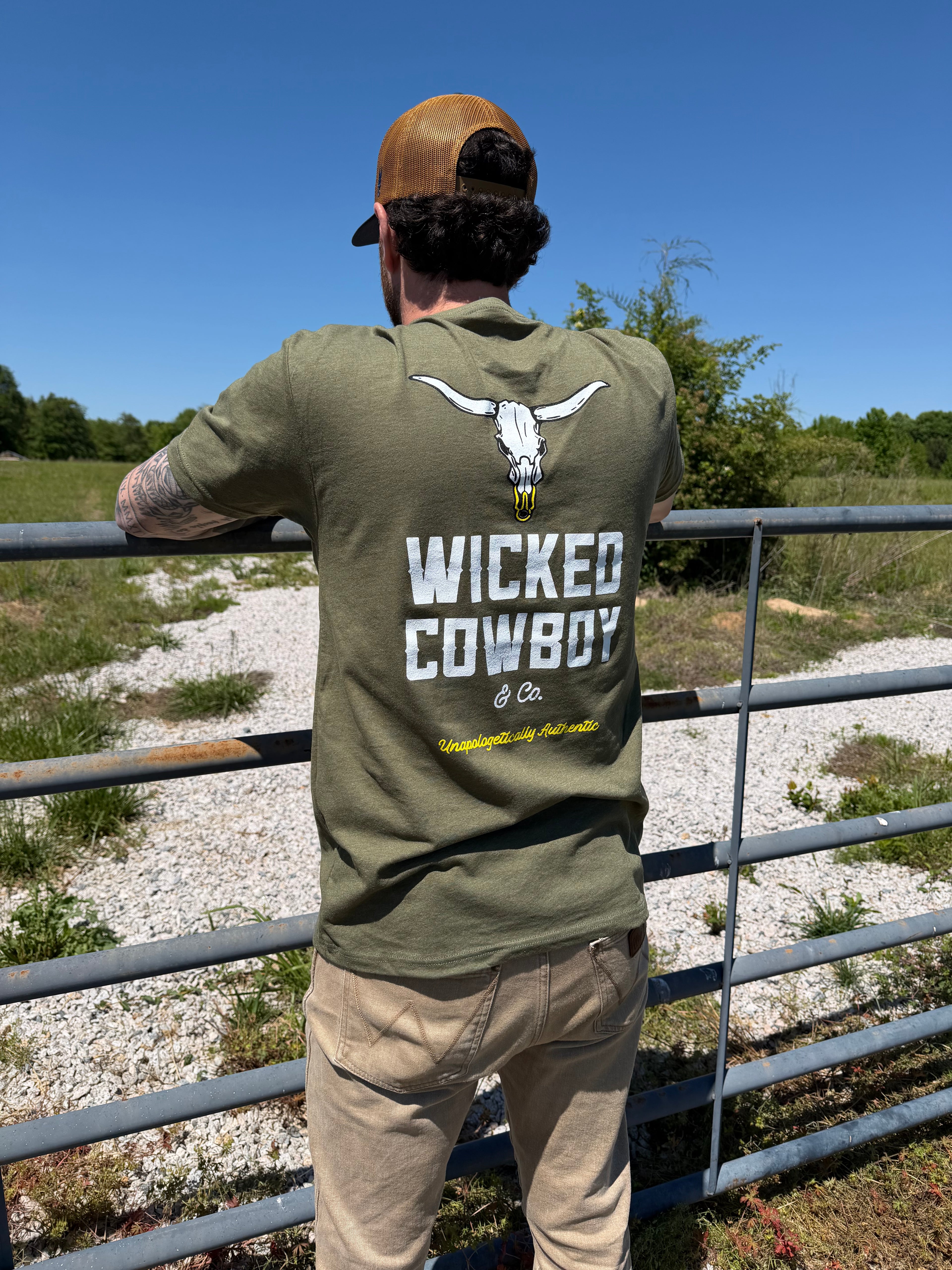 Wicked Cowboy Logo T-Shirt (Green)