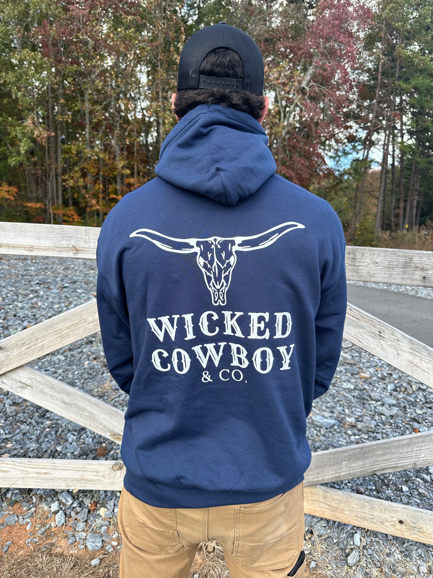 Wicked Cowboy Hoodie - Navy Blue