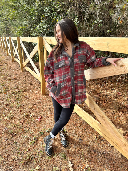 Up in the Mountains Plaid Shacket