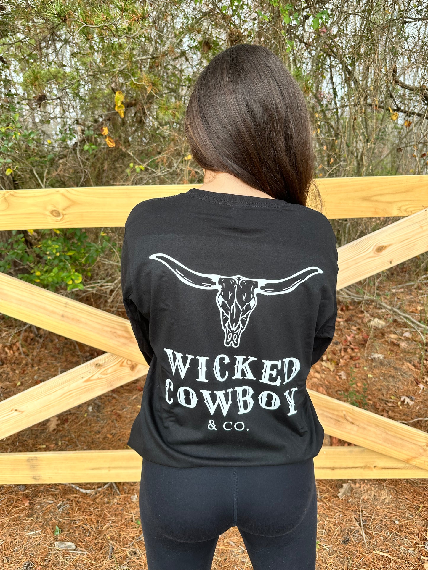 Wicked Cowboy Long Sleeve Shirt - Black