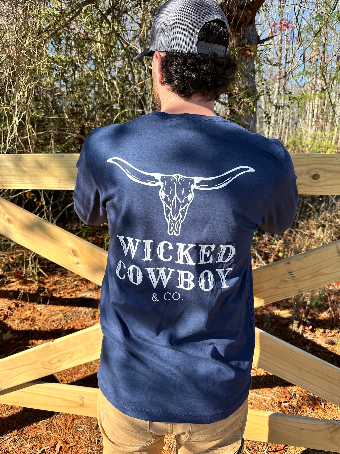 Wicked Cowboy Long Sleeve Shirt - Navy Blue