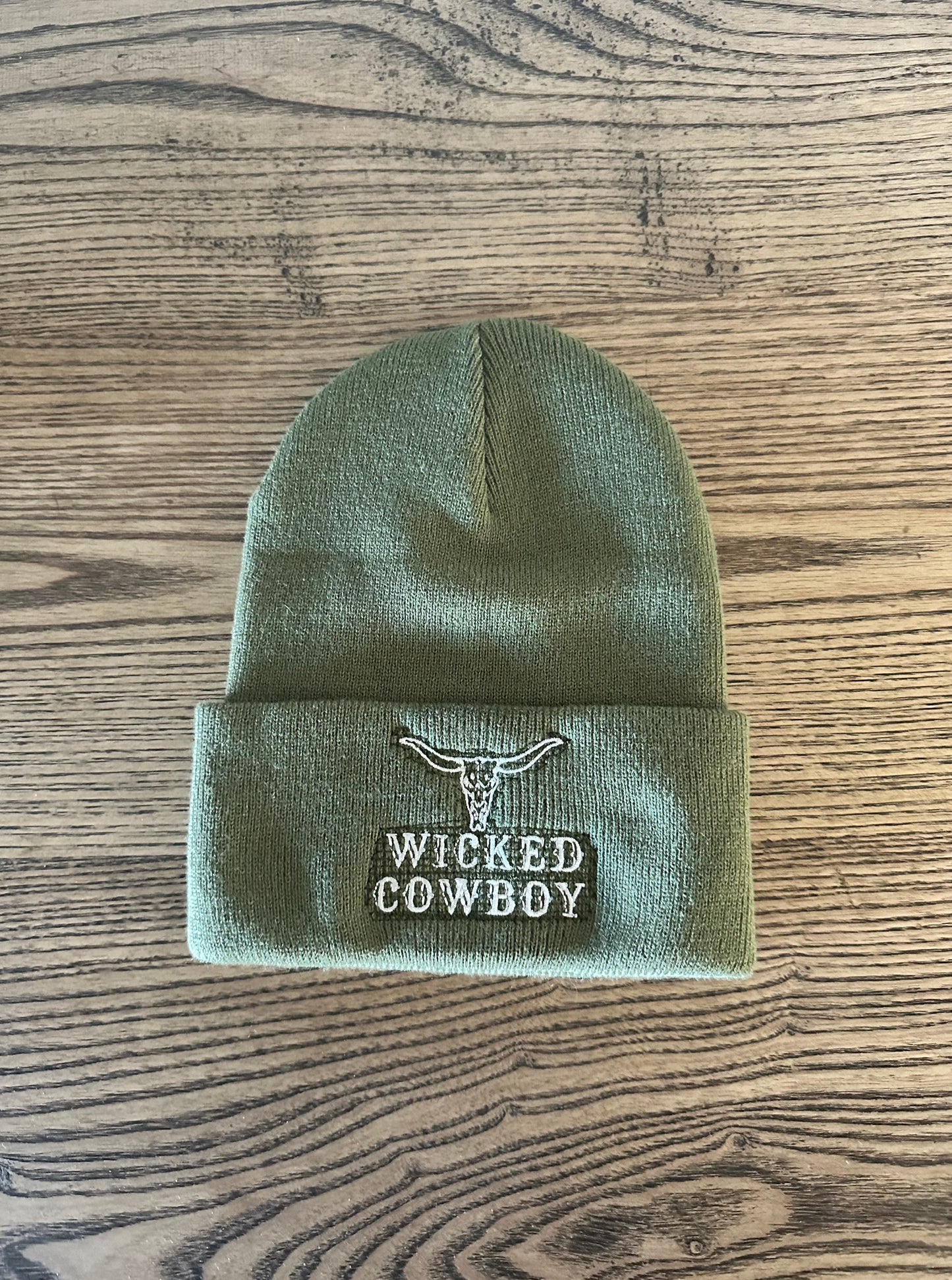 Wicked Cowboy Beanie - Olive Green